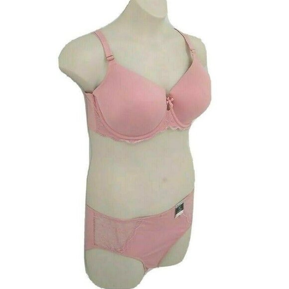 INC International Concepts Womens T Shirt Bra Plus Size 40DDD Pink with Lace NEW - Picture 5 of 8